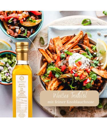 Lussiero Truffle Oil Set - White & Black Truffle Oils Delicatessen Gift Set (2 x 250ml) - Perfect Gourmet Gift for Food Lovers - Buy Online on GoSupps.com