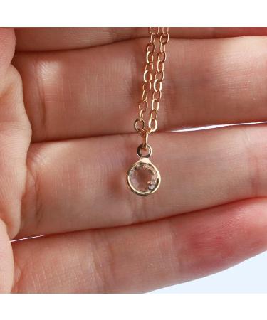 Boho Tiny Crystal Choker Necklace | Gold Clear Quartz Pendant & CZ | Minimalist Everyday Jewelry for Women & Girls | Perfect Wedding Gifts - Buy Online on GoSupps.com