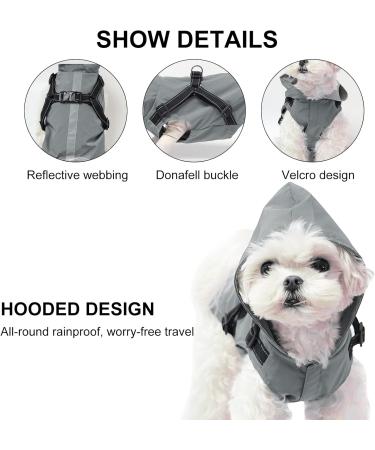 Buy Petcute Waterproof Dog Rain Jacket with Reflective Stripes - Windproof & Adjustable for Small Medium Large Dogs (3XL Gray) - International Shipping Available - Buy Online on GoSupps.com