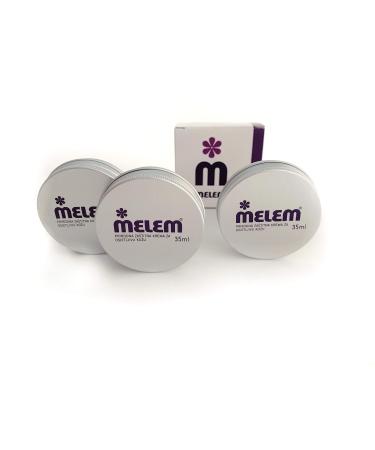 Melem Skin and Lip Balm with Lanolin  Moisturizes Dry  Flaky and Cracked Skin  3 Large Tins (each 1.2 oz.)