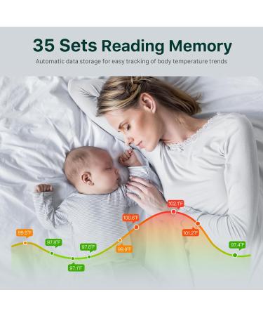 Forehead Thermometer for Adults & Kids - Accurate Digital Fever Alarm 35 Memory LCD Display - Buy Online on GoSupps.com