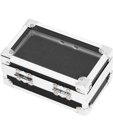 Nail Drill Bits Container Locking Design Nail Drill Bits Holder Clear Dustproof Flip Cover Multi-Hole for Technician for Salon (Black) - Buy Online on GoSupps.com
