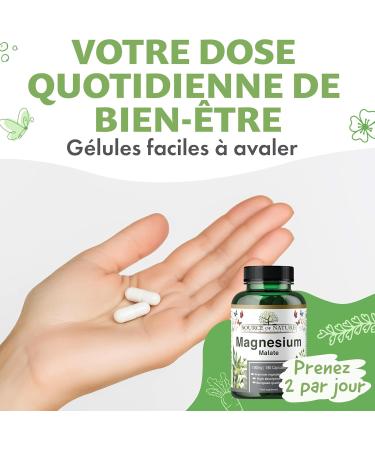 Source of Nature | Magnesium Malate 645mg | 180 Capsules | 2 Month Supply | Elemental 100mg | High Quality | Lab Tested - Buy Online on GoSupps.com