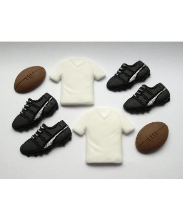 8x Rugby Happy Birthday Cake Toppers Edible Fondant Cupcake Decor White Shirt Fan Rugby Kit - Buy Online on GoSupps.com