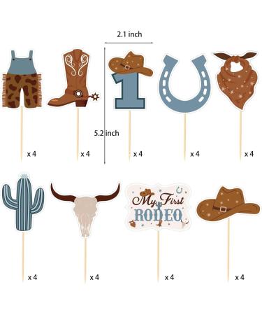 First Rodeo Birthday Party Cupcake toppers - NO DIY - Cowboy 1st Birthday Decorations Western Cowboy Party Decorations for Boy Cowboy Baby Shower Wild West Party Decoration - Buy Online on GoSupps.com