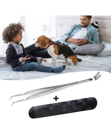 iJiZuo 2-in-1 Professional Tick Tweezers and Tick Hooks Reliable Against Ticks of Any Size Tick Remover for Humans Dogs Cats (with Leather Bag) - Buy Online on GoSupps.com