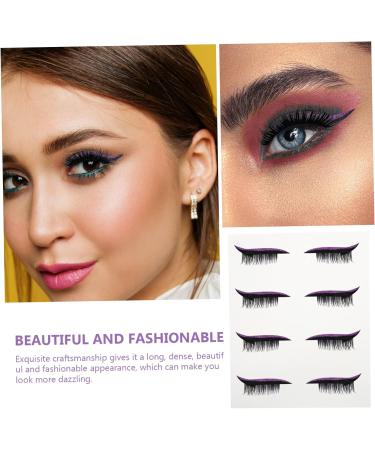 FOMIYES 4 pairs Decals Lash Reusable with Tool Liners Waterproof Decal and Eyeliners Temporary Makeup 4x1.5cm Purple - Buy Online on GoSupps.com
