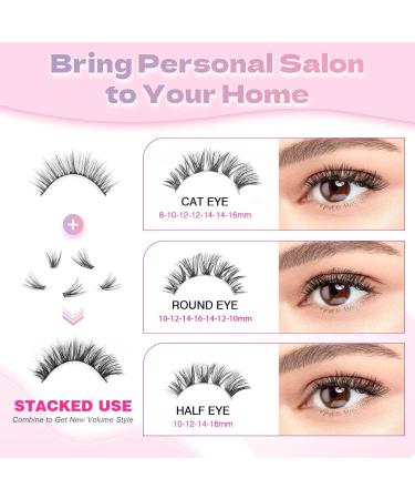 Shop Glowing Win Eyelash Extensions | DIY Individual 80D Cluster Lashes | Natural 8-16mm Cat Eye Fake Eyelashes - Buy Online on GoSupps.com