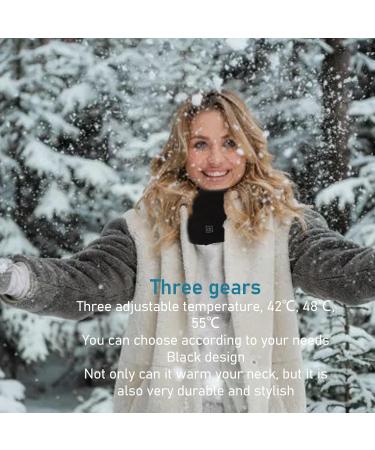 Soft Black Heating Scarf - Versatile Electrically Heated Neck Wrap with 3 Adjustable Temperatures for Autumn Comfort - Buy Online on GoSupps.com