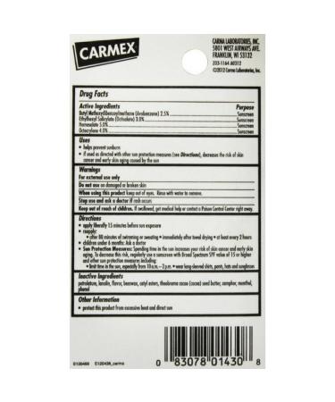 Carmex Cherry Lip Balm SPF 15 - Soothing Moisturizer for Soft Lips | 0.35 oz - International Shipping Available - Buy Online on GoSupps.com