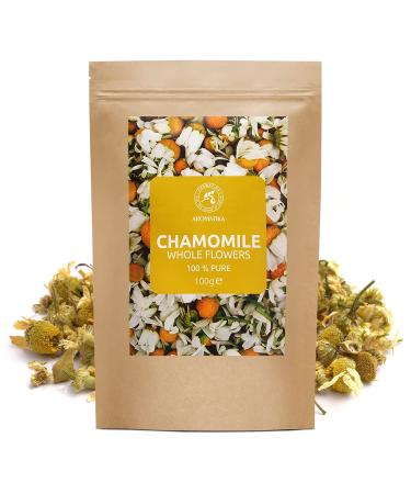Chamomile Flowers 100g - Dried Whole Chamomile for Soothing Tea - Vegan & Vegetarian Friendly - Relaxing Herbal Infusion - Buy Online on GoSupps.com