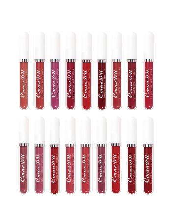 18PCS Dark Red Matte Liquid Lipstick Set - Long Lasting & Waterproof Lip Gloss Gift Set for Women - Buy Online on GoSupps.com
