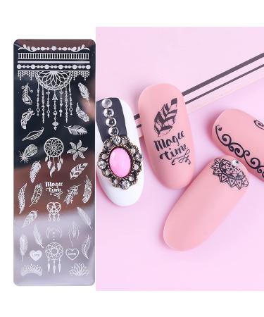 Hshduti nail stamp plate fashion flower pattern cat rabbits butterfly multi-matter stamping stencil printing pictures nail art stamp sucks nail tool nail art decoration nail art