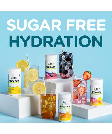 Stur Electrolyte Hydration Powder | Lemon Tea | Sugar Free | 100 Servings | High Antioxidants & B Vitamins | Non-GMO | Daily Hydration & Workout Recovery | Keto | Vegan(10.7 oz) - Buy Online on GoSupps.com