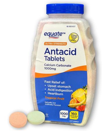Antacid Tropical Fruit Ultra Strength- Chewable Tablets 1000mg 160 Count (Pack of 1) Boxed by Fusion Shop Store - Buy Online on GoSupps.com