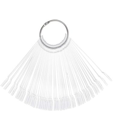 Hedume 12 Set Clear Nail Swatches Sticks - 600 Tips with Split Ring Holder | Transparent Fan-shaped Nail Art Tips for Display and DIY - Buy Online on GoSupps.com