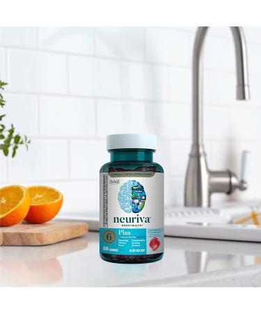 NEURIVA Plus Strawberry Gummies | Memory, Focus & Cognitive Support | Vitamins B6 & B12 | Nootropic Brain Supplement | 50ct - Buy Online on GoSupps.com