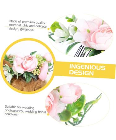 DOITOOL 1pc Hair Comb Bridesmaids Hair Clip Bride Wedding Headdress Headpiece for Bride Vintage Hair Accessories Bride Headpiece Photo Props Wreath Wig Bridegroom Pink Alloy - Buy Online on GoSupps.com