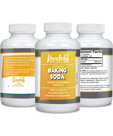 Pharmacy Grade Baking Soda Capsules 1600mg - 200 Count - Buy Online on GoSupps.com