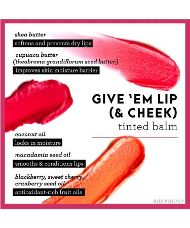C'est Moi One of One Give 'Em Lip (& Cheek) Tinted Balm | Creamy Hydration & Radiant Flush with Shea Butter | Smart Mouth Hot Pink - 7.5g / 0.26 oz - Buy Online on GoSupps.com