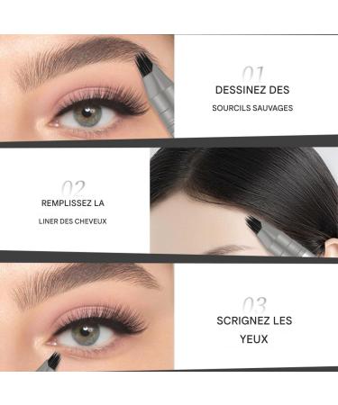 Eyebrow Pen | Liquid Eyebrow Pencil with Multi-Pointed Tip - Anti-Slip Pen Natural Hair Effect Long-Lasting Sweat-Resistant - Buy Online on GoSupps.com