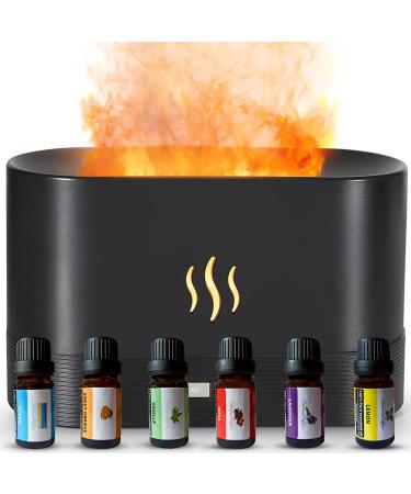 Luminaire flame diffuser set with 6 essential oils 7-color-light flame effect room fragrance electrical room decorations aroma diffuser for fragrance oils freshly freshness decoration