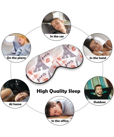 Love Kiss Paris Eiffel Tower Sleep Mask - Adjustable Strap, Blocks Light for Night Travel - Men Women Blindfold for Sleeping - Buy Online on GoSupps.com