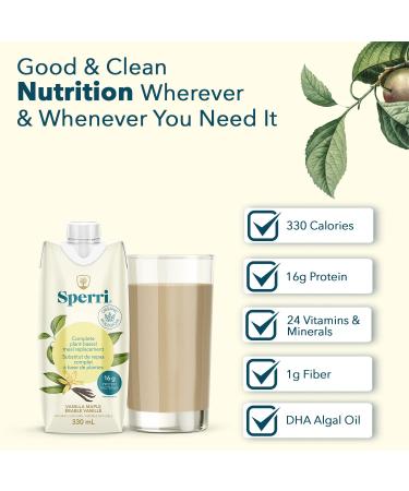 Sperri Plant-Based Meal Replacement & Protein Shake - Vanilla 330 mL | Dairy-Free Gluten-Free 12 Pack - Ready to Drink - Allergen-Free - Buy Online on GoSupps.com