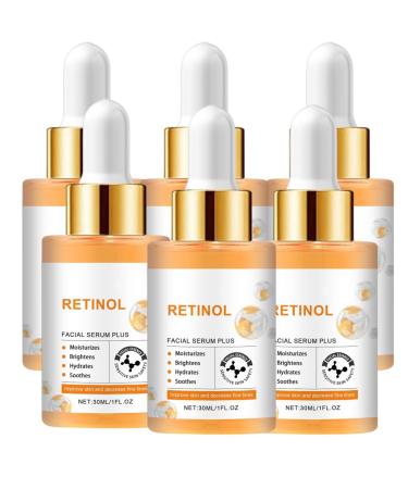 JIAOY Retinol Face Serum Retinol Anti-Aging Face Serum Retinol Anti-Wrinkle Face Serum Retinol Serum for Dull Skin Firming Moisturizing Brightening and Smoothing (6PCS)