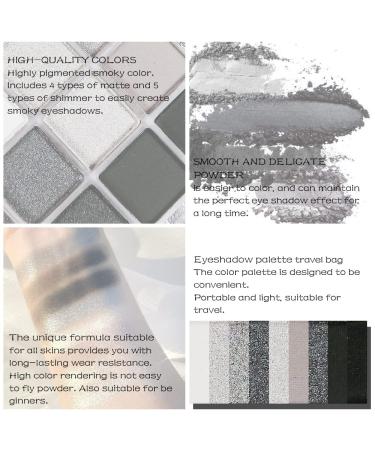 KARNAR Smokey Eye Eyeshadow Palette - 9 Color Cool Toned Shimmer Glitter Shades - Buy Online on GoSupps.com
