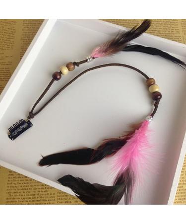 Set of 6 Handmade Boho Hippie Hair Extensions with Feather Clip Comb Hairpin Headdress DIY Accessories for Women Lady Girls - Buy Online on GoSupps.com