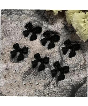 50pcs Bow Resin Nail Art Decorations | 3D Bowknot Nail Charms for Manicure | Black DIY Jewelry Accessories - Buy Online on GoSupps.com