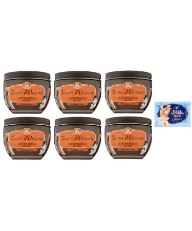 Tesori d'Oriente Crema Corpo Fior di Loto e Shea Body Cream with Lotus Flower and Shea 300 ml + 1 x Felce Azzurra Talcum Powder 100 g Pack of 6