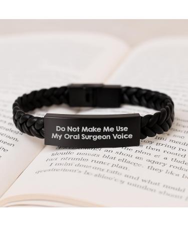 Oral Surgeon Gifts Funny Interlaced Leather Braces for Men from Friends on Graduation Unique Gifts Do Not Make Me Use My Oral Surgeon Voice - Buy Online on GoSupps.com