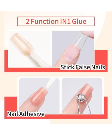 Premium Nail Glue for Tips & Acrylics | Long Lasting Bond for Press On & Fake Nails - 0.2 oz (6ml - Buy Online on GoSupps.com