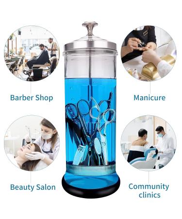 Durable Disinfectant Barber Sterilizer Jar - 50 Oz Glass Jar for Nail Tools & Hair Stylist Supplies - Buy Online on GoSupps.com