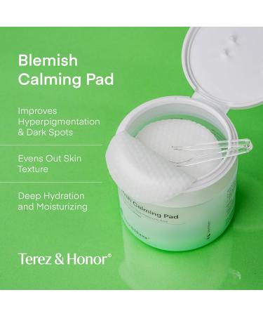 Terez & Honor Blemish Calming Toner Pads - Korean Facial Cotton Toner with Centella Asiatica Niacinamide & Hyaluronic Acid - 180 Pads + 5mL Bonus - Buy Online on GoSupps.com