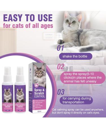 Calming Cat Sedative Spray (2 Pack) - Soothing Relief for Stress & Anxiety | Anti-Stress Solution for Cats - Buy Online on GoSupps.com