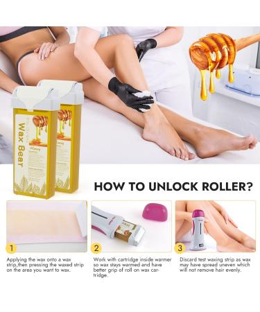 Wax Bear Roll On Wax Kit | Hair Removal Roller Wax Cartridge | Digital Temperature Display | Professional & Personal Use - White - Buy Online on GoSupps.com