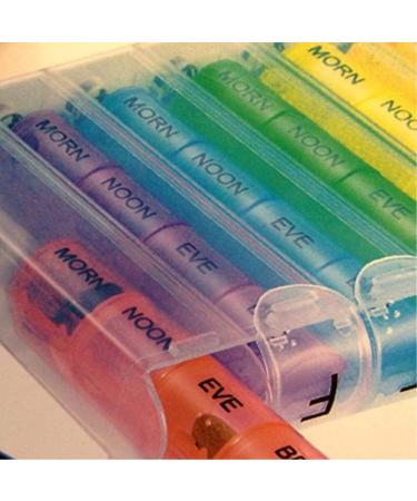 Pill Case | Portable Pop-up Pill Organizer | Weekly Color-Coded pods | Spring-Loaded Action | 28 Compartments | Large Vitamins Pills Organizer Great for Travel or Everyday Use