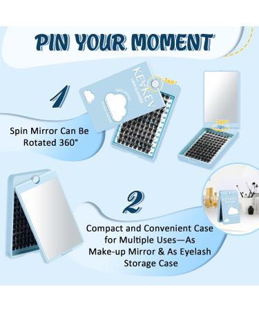 KevKev 96 Pcs Eyelash Clusters DIY Extensions with Spin Mirror - C-10-16 Mix Cloudy - Buy Online on GoSupps.com