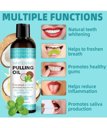 Organic Coconut Peppermint Oil Pulling - Natural Mouthwash for Bad Breath & Gum Health | 8 Fl Oz - Buy Online on GoSupps.com