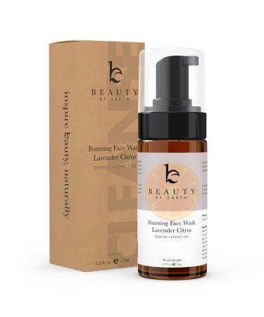 Foaming Face Wash - Lavender Citrus Hydrating Face Wash  Gentle Face Wash for Dry Skin  Foam Cleanser for Acne Free Clear Skin  Sensitive Skin Face Wash for Women  Foaming Cleanser  Facial Cleanser Lavender Citrus 4.2 Fl...