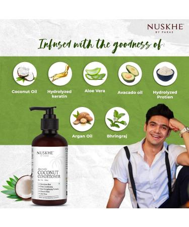 Nuskhe by Pa ras Deep Root Conditioning Combo - Coconut Shampoo & Conditioner Set with Coconut Oil Avocado Oil & Keratin - 200 ml Each - Best for Healthy Hair - Buy Online on GoSupps.com