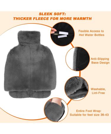 Buy MxTimwan 2-in-1 Electric-Free Foot Warmer | 38x32cm Hot Water Bottle & Heating Pad for Men & Women - Soft Gray - Ideal for Office Use - Buy Online on GoSupps.com