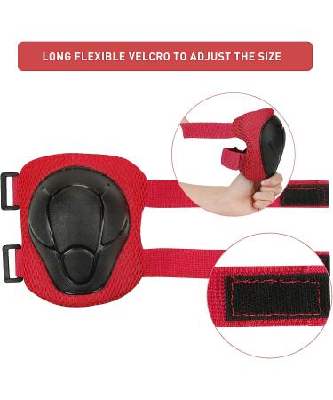 KUYOU Kids Knee and Elbow Pads Set - Red | Safety Gear for Skating, Cycling, and Scooter Riding - Buy Online on GoSupps.com