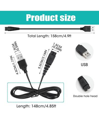 Hatteker USB Shaver Charger Cable - 1.5M Replacement Charging Lead for RFC-588 RFC-598 RFC-690 RFC-692 RFC-696 RSCX-9598 RSCX-7568 - Buy Online on GoSupps.com