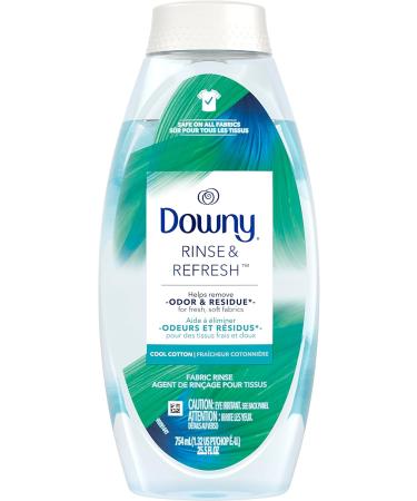 Downy RINSE & REFRESH Laundry Odor Remover and Fabric Softener Cool Cotton 754 ml Safe on ALL Fabrics Gentle on Skin HE Compatible Cool Cotton 754 ml (Pack of 1) - Buy Online on GoSupps.com