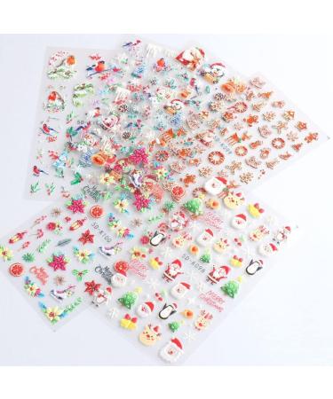 Xmas Decals Nail Art Decoration Festive Design Gingerbread Man 5D Embossed Nail Stickers Snowflakes Winter(5D-K099) - Buy Online on GoSupps.com