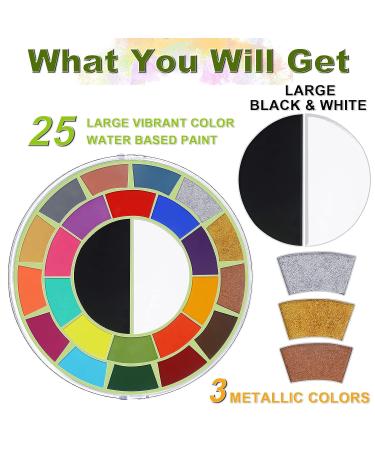 BOBISUKA Face Body Paint Palette - 25 Colors Water Activated Painting Kit for Halloween Party & Cosplay Makeup - Buy Online on GoSupps.com